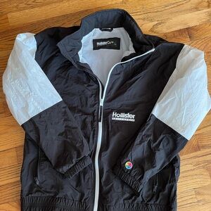 Hollister Black and White Windbreaker